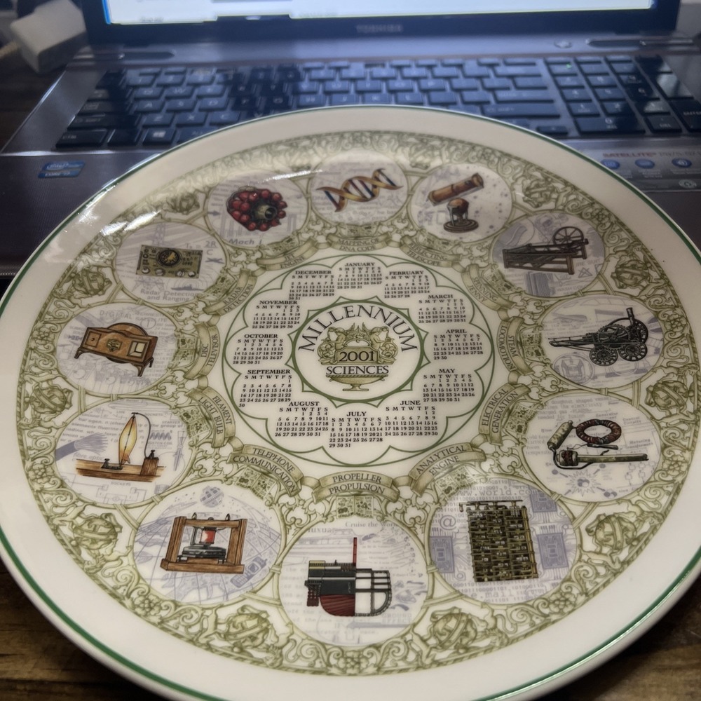 Wedgwood Calendar Plate 2001 The Sciences Millenium Collectible Perfect